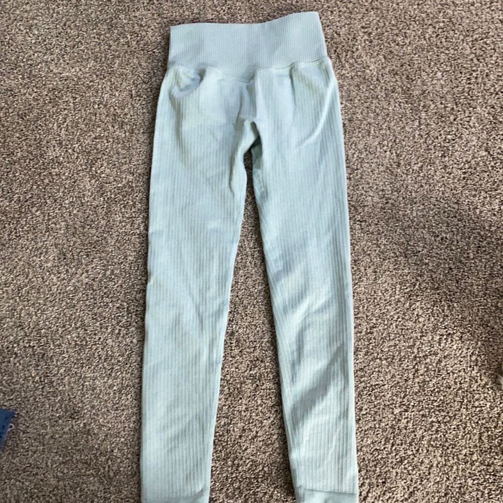 Light blue, perfect condition, ribbed leggings